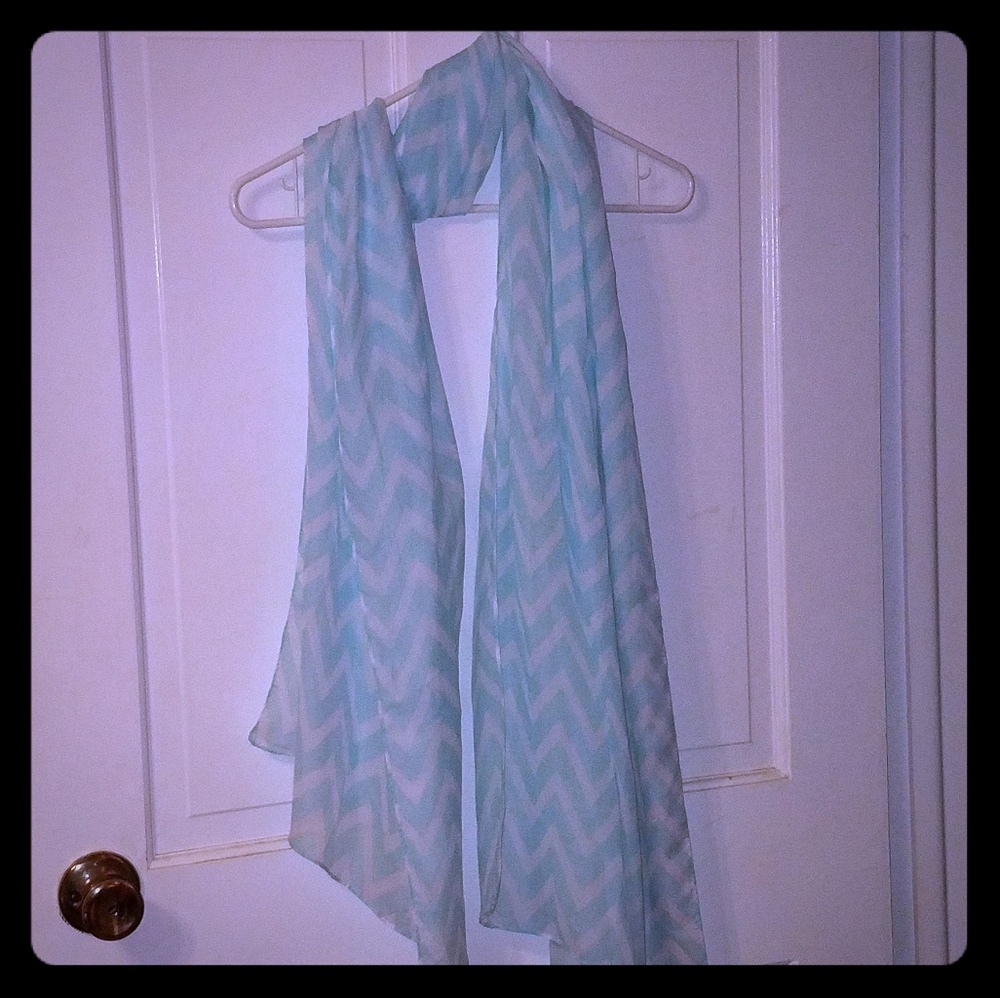 Blue and white scarf